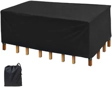 iCOVER Patio Table Furniture Cover for Outdoor Dining Table Set，Easy On/Off
