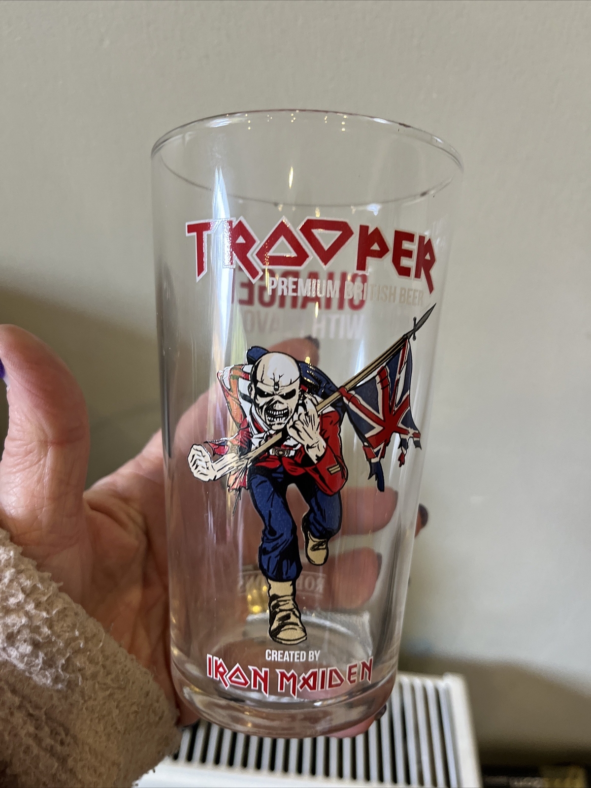 IRON MAIDEN TROOPER BEER GLASS & COLLECTABLE TIN Plus Bottle Beer Out Of Date eBay
