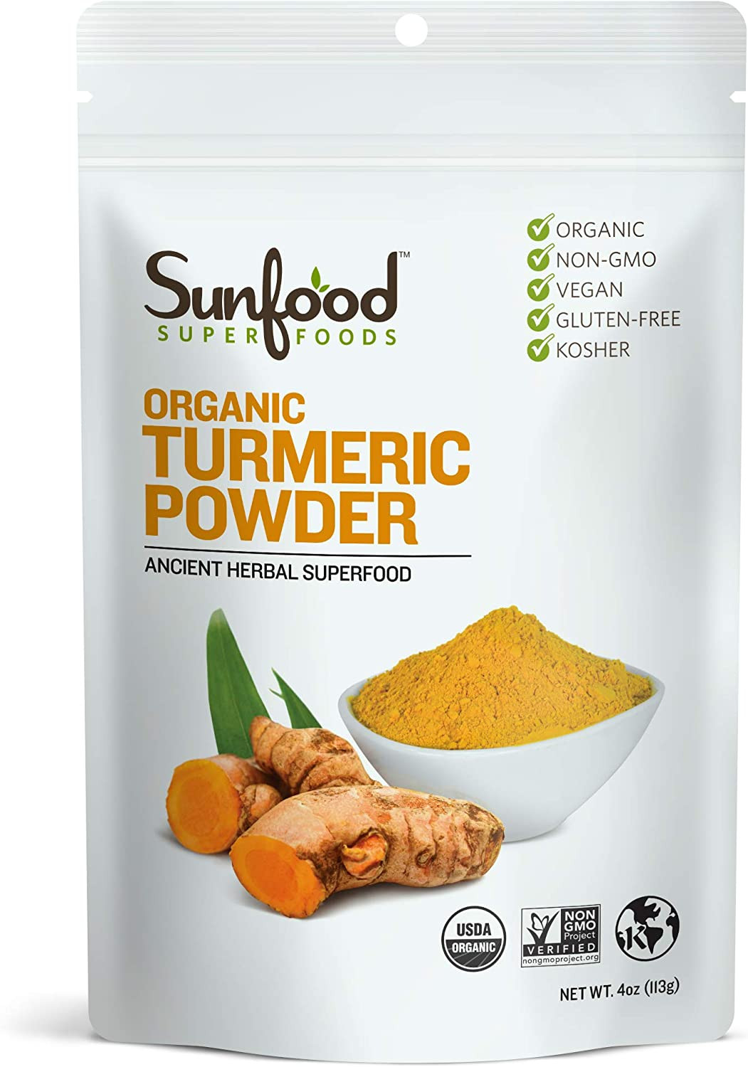 Organic Turmeric Root Powder - 100% Pure Medicinal Herb with