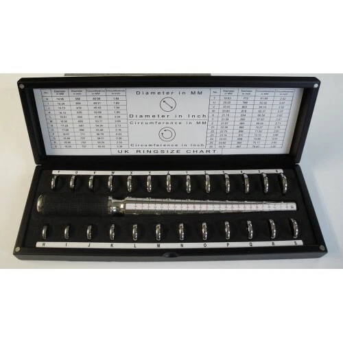 Jewellery Retailers Ring Size Measuring Set UK H Z 6 25 Rings 4mm TR225