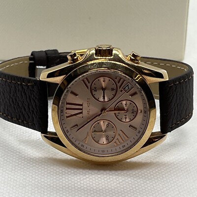 Michael Kors Bradshaw MK6066 Women Black Leather Analog Dial Quartz Watch JMB65 Michael Kors Bradshaw MK6066 Women Black Leather Analog Dial  main image 2