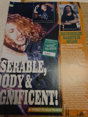 Vintage NICK HOLMES PARADISE LOST / GINGER WILDHEARTS A4 POSTER RAW MAG CLIPPING