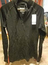 NWT Women's Extreme Mountain Warehouse Black L/S 1/4 Zip Merino Baselayer Sz 8