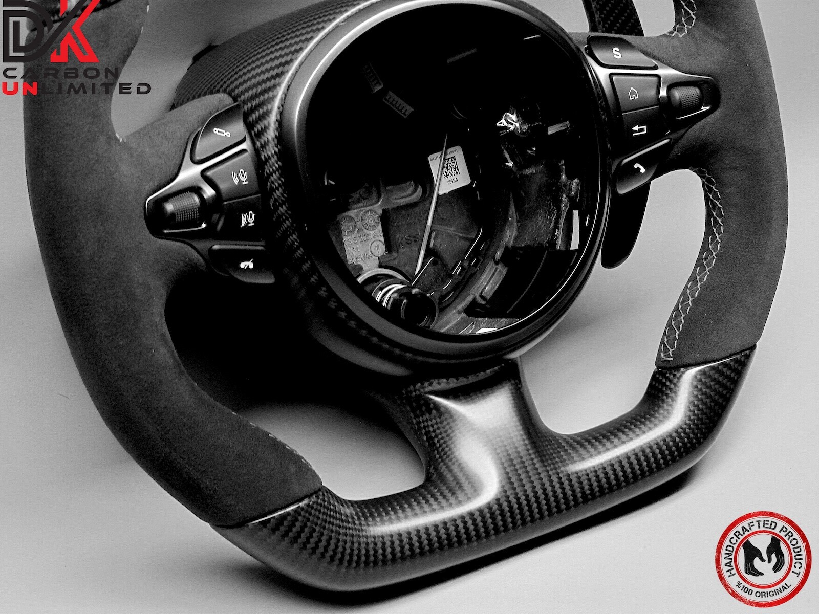 Aston Martin Vantage DB11 DBS Alcantara Gray Ring Matte Carbon Steering Wheel v1