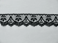 12 -13 Yds Black Lace Trim 3/4" Wide Trimtex New