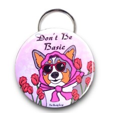 Tricolor Corgi Dog Tulip Bottle Opener Keychain Handmade Pet Portrait Accessory