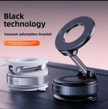 Foldable magnetic car/wall phone holder vacuum suction curotating 360 °