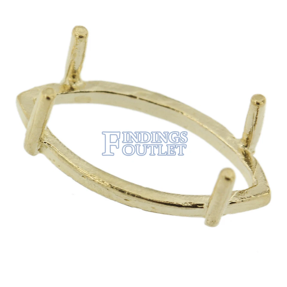 Montaje de cabeza de base baja marquesa de oro amarillo de 14 quilates 4 puntas 0,05 quilates - 12,00 quilates Foto 3 de 4