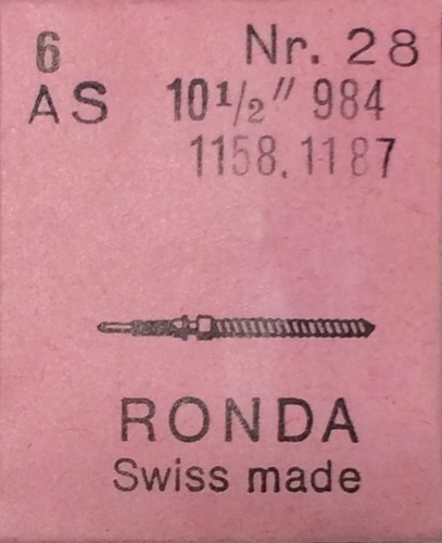 Tige De Remontage AS 1130 - Pas 120, 13" - Pour Calibre Ronda 552 (1 Pièce, NOS)