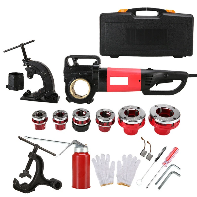 Portable Electric Pipe Threader Threading Machine 2300W W/6pc NPT Die 1/2" To 2" - Image 3 of 4