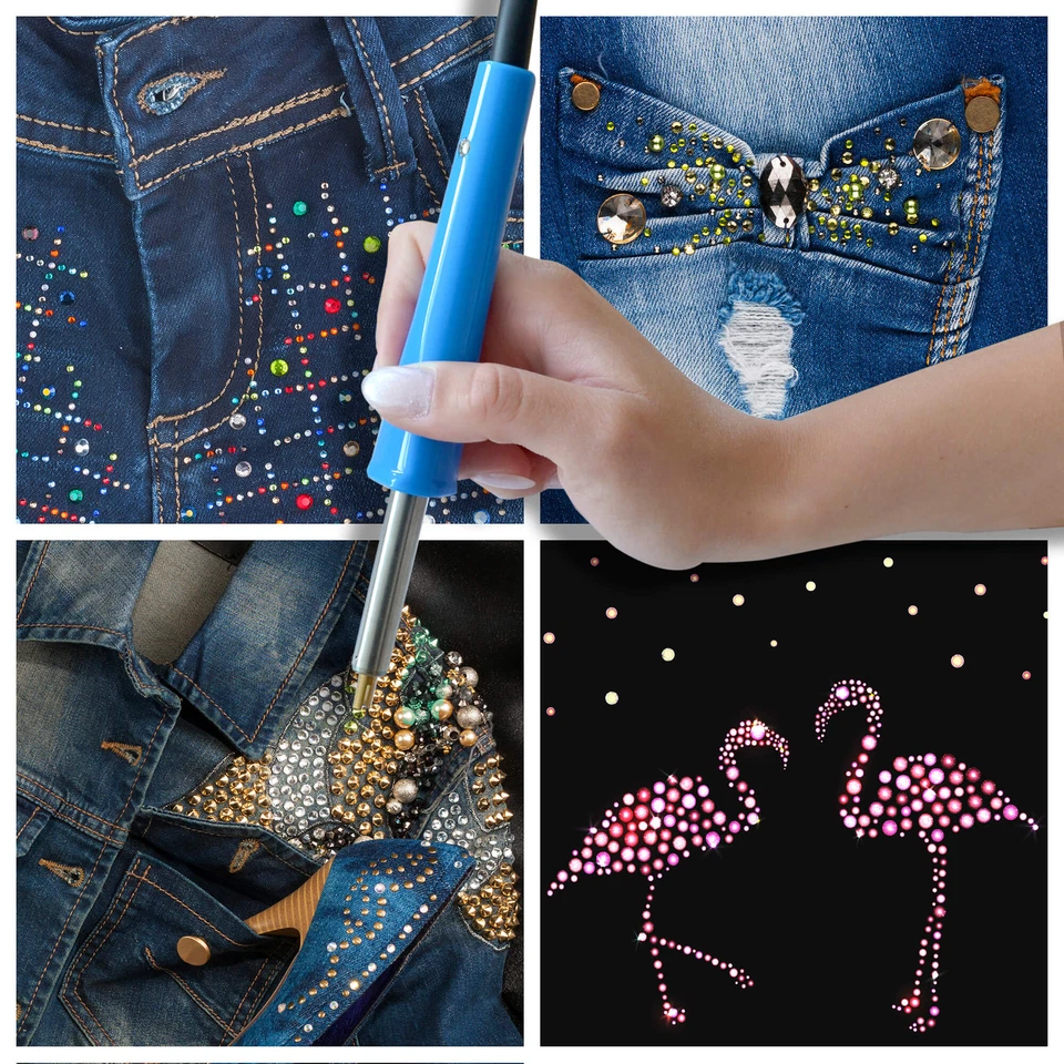 X4-TOOLS Hotfix Strassstein Applikator Set - 11-teilig - inkl. Aufsätze + Steine - Bild 2 von 4