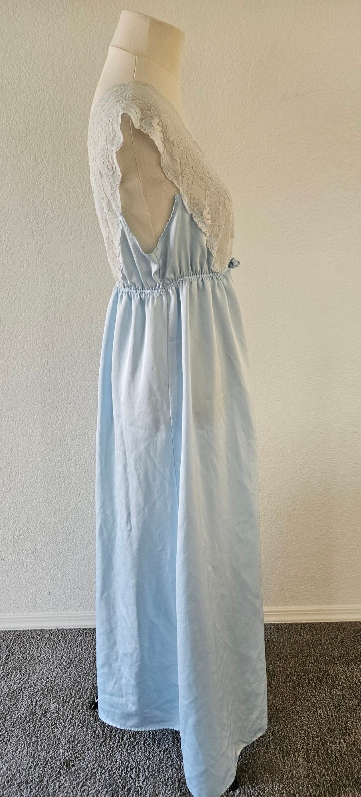 Vintage Val Mode Lingerie Blue Pajama Dress Size M Read Description