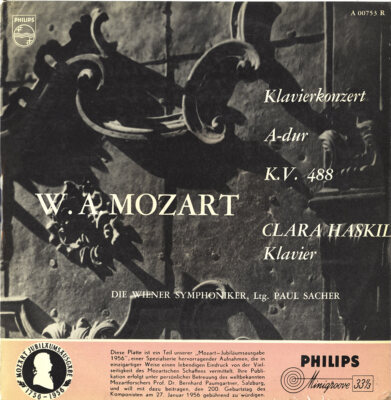 MOZART Piano Concerto K.488 HASKIL SACHER Philips A-753 Maroon Minigroove 10''