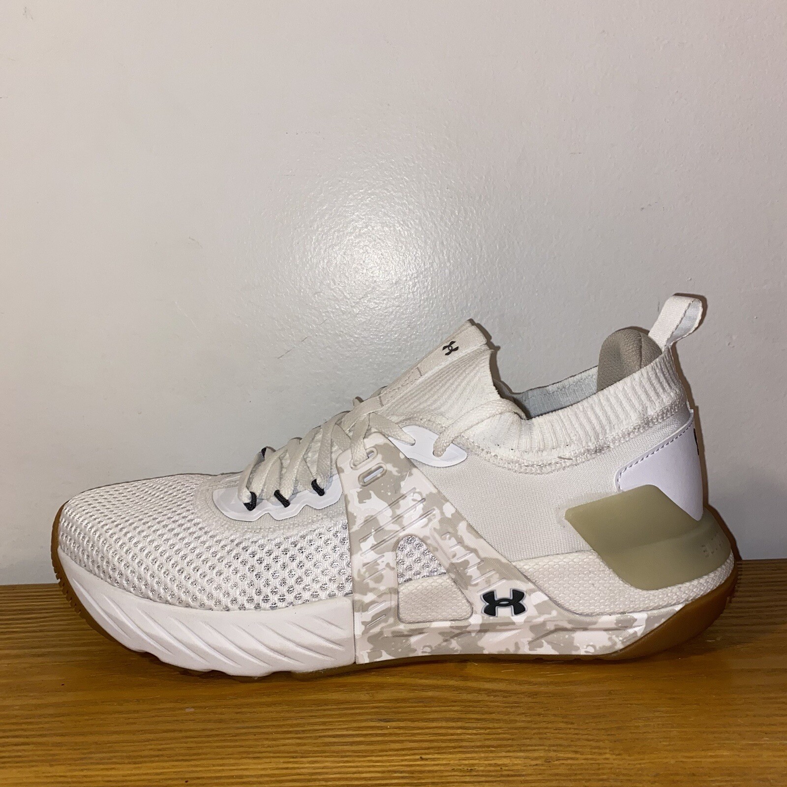 Under Armour Project Rock 4 White Camo Training Shoes 3025143103 Size