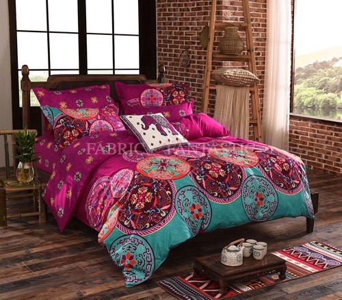 Mandala Duvet/Doona/Quilt Cover Set Queen/King/Super King Size Bed New Bohemian - Afbeelding 1 van 4