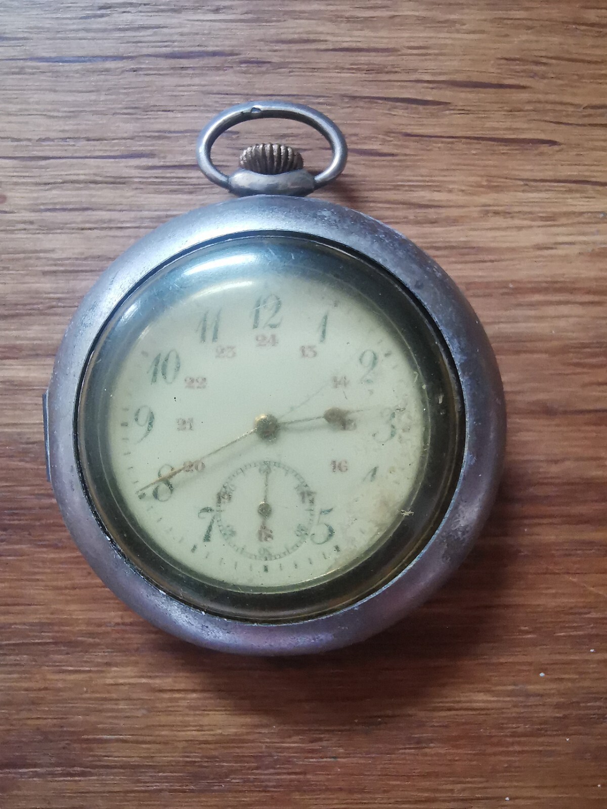 Antique Solid Silver Monogrammed Pocket Watch Wit… - image 3