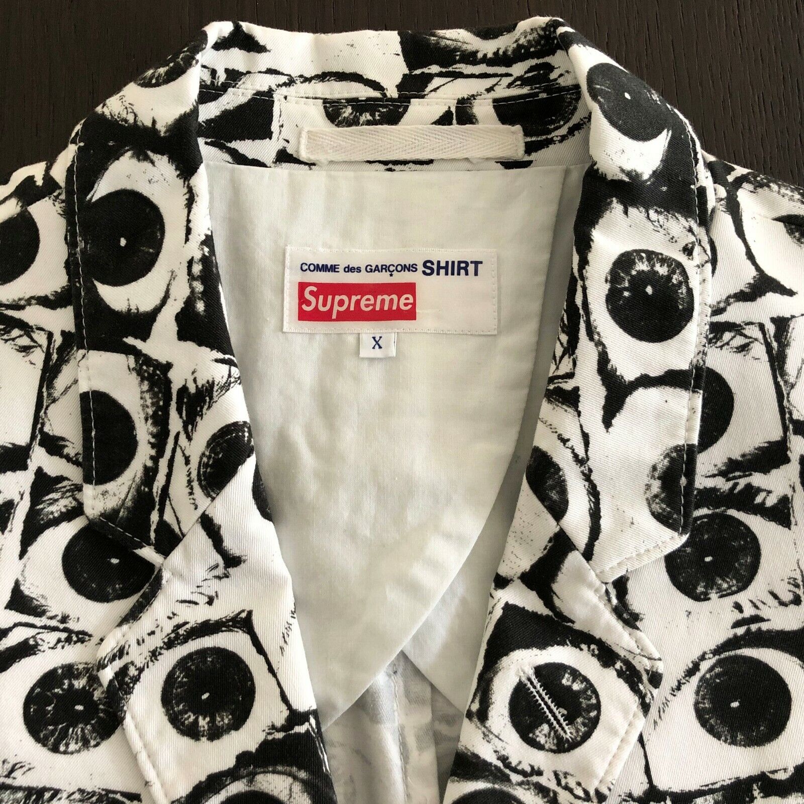 SUPREME COMME des GARCONS SHIRT blazer Eyeball print size XL from S/S 2017