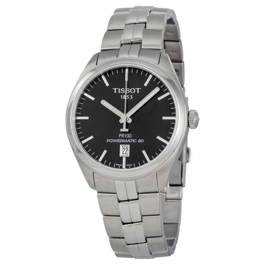 Мужские часы Tissot PR 100 с черным циферблатом и автоподзаводом T101.407.11.051.00