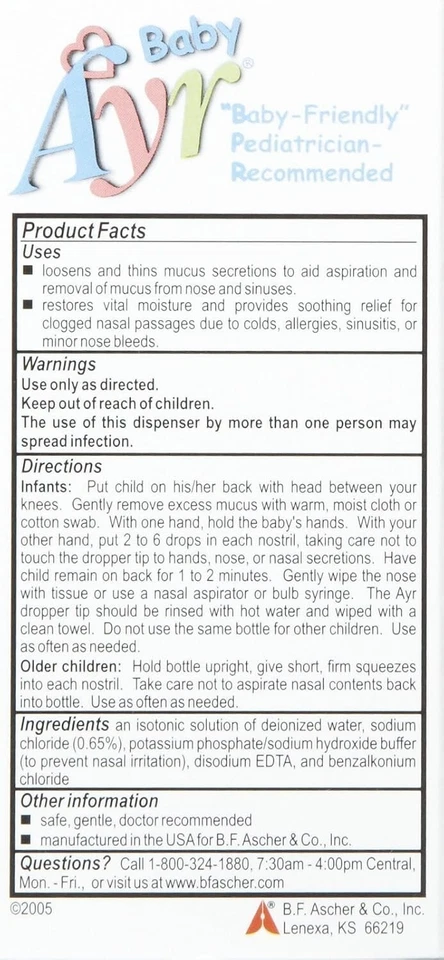 AYR Baby Saline Nasal Spray/Drops 1 Oz - Image 3 of 3