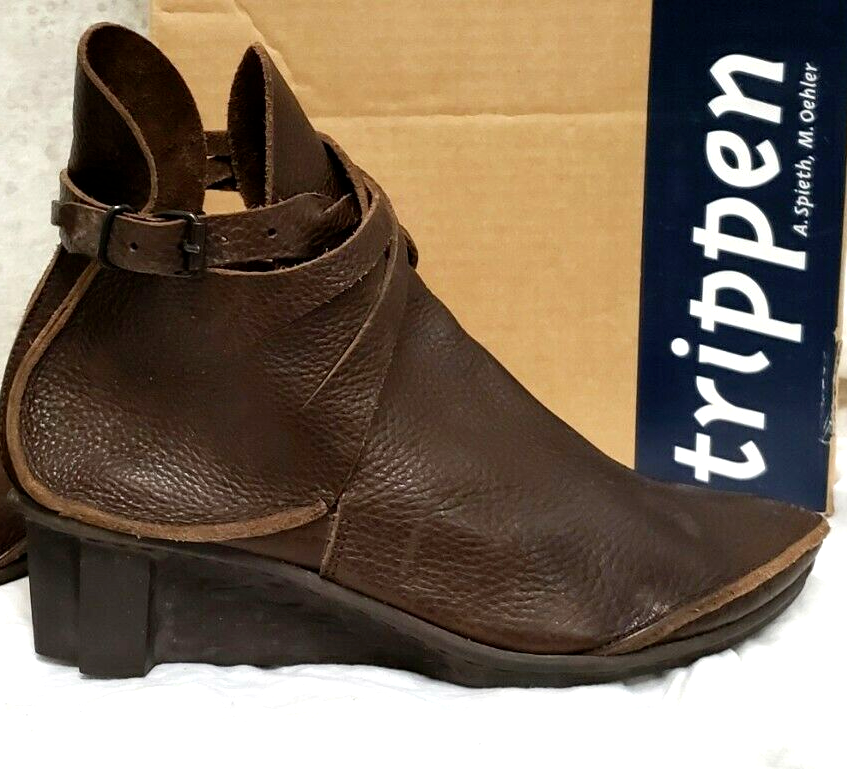 Trippen X+OS wedge boots brown leather Holy size 38 us size