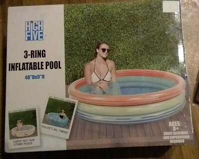 Tri Color Pool 3-ring inflatable pool tri- color 48