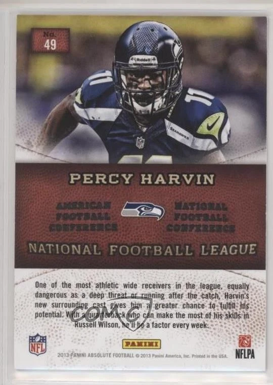 2013 Panini Absolute Hogg Heaven Boss Hogg /99 Percy Harvin #49 - Image 2 of 2
