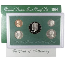 1996 Clad Proof Set U.S. Mint Original Government Packaging OGP COA