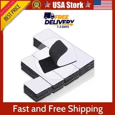 20 Sets Heavy Duty Hook & Loop Adhesive Strips: Sticky Back Fastener 1x4” Black