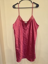 Secret Treasures Satin Lace Cami Nightgown Sleep Dress Pink 2X Plus Lingerie