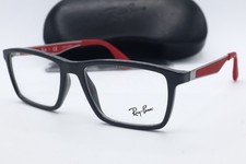 Ray Ban RB 7056 5418 Black Rectangle Eyeglasses Clear Lenses 53mm