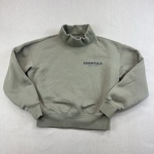 Essentials Fear of God Sweatshirt Mock Neck Kids Sweater Size M 8 Olive Green
