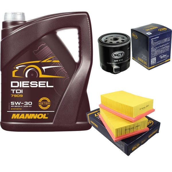 Inspektionspaket 5L Mannol TDI 5W-30 FüR VW Lupo 1.0 1.4 Polo Seat Arosa Ibiza-image