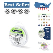 Flexible 0.012 in Satin Silver Stainless Steel Bead Wire - 30 ft for Crafts