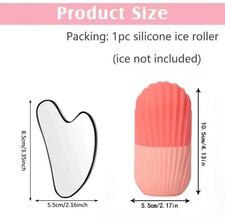 Silicone Metal Ice Roller  Gua Sha Face Massager Set, Multicolor
