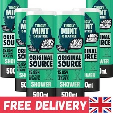 Refreshing Mint & Tea Tree Shower Gel - 100% Natural, , 6 Pack of 500ml 7.00 per litre
