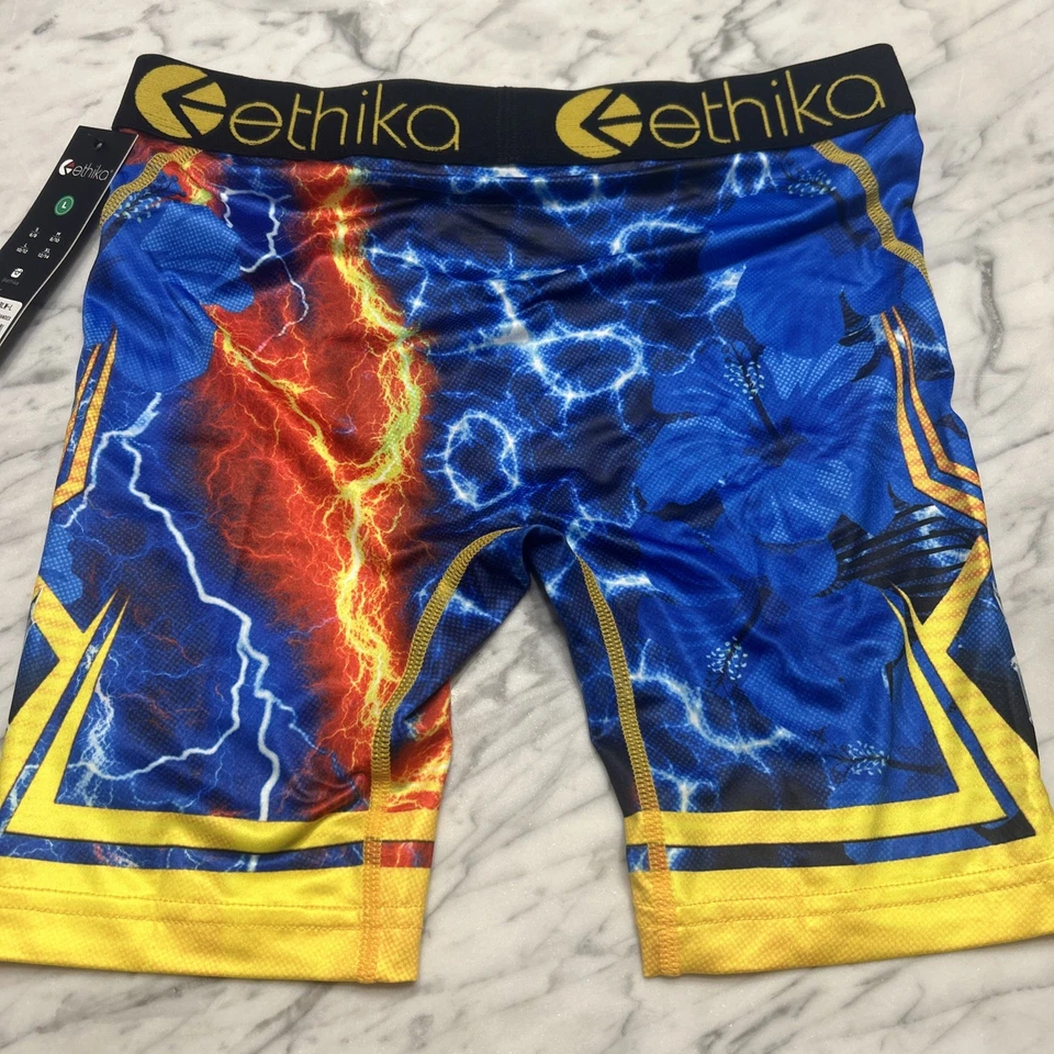 Calzoncillos boxer grandes Ethika para niños jóvenes nuevos con etiquetas ropa interior gráfica de lava azul brillante Foto 4 de 4