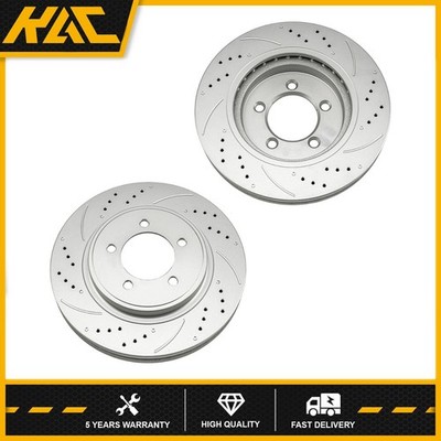 2x Front Drilled Brake Rotors For 2006-2010 Ford Explorer 2007-2010 Sport Trac