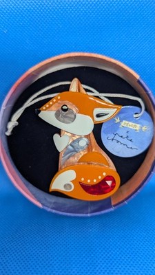 Erstwilder Footloose Fox Resin Brooch Pete Cromer