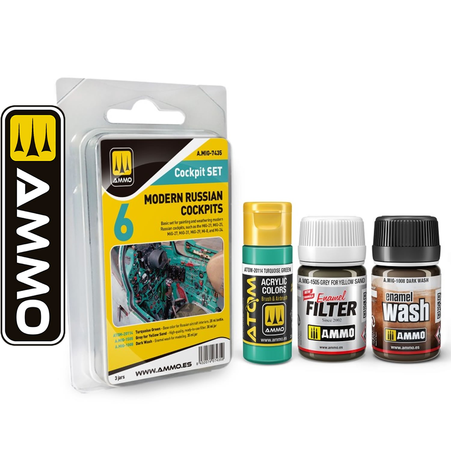 Modern Russian Cockpits paints acrylic enamel colours AMMO Mig Jimenez MIG7435