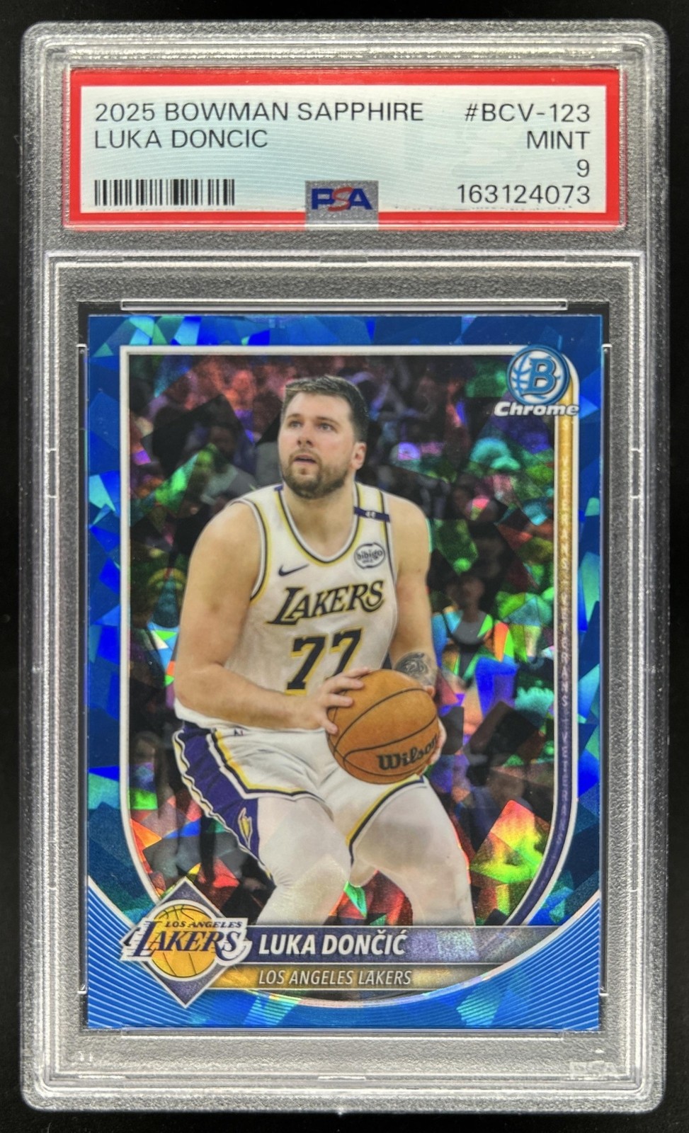 2025 Bowman Sapphire Luka Doncic Chrome #BCV-123 Lakers PSA 9