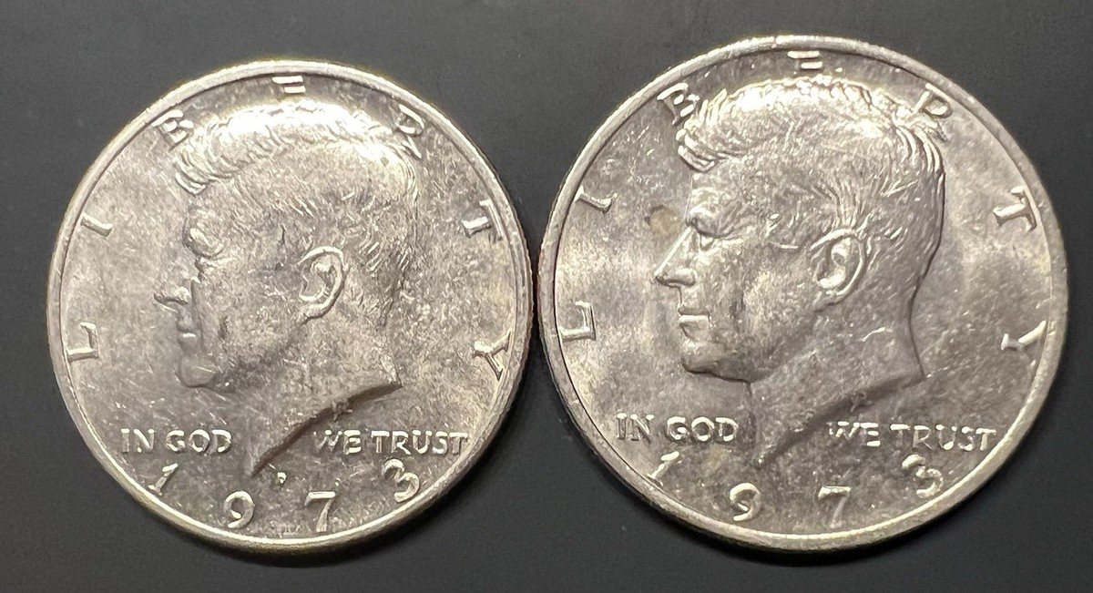 切手73 1973 Kennedy Half Dollar DDR-001 Errors–P&D Mint/Strong Doubling