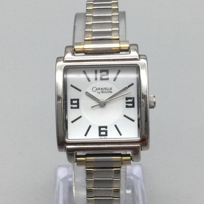 Caravelle By Bulova Women Watch 23mm Two Tone Steel Stretch New Battery
