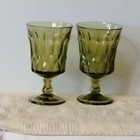 Vintage Set of 2 Noritake Perspective Avocado Green Water Goblet 12 oz   Japan  — photo 2