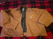 Vintage Carhartt J01-BRN Detroit Blanket Lined Jacket Made In USA Sz 52 Regular