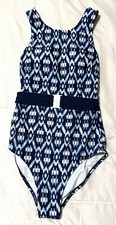 Old Navy Women  s Navy Blue White One Piece Swimsuit Size S