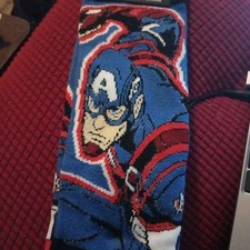 2 Pairs Of New Marvel Captain America Crew Novelty Socks Size 6-12