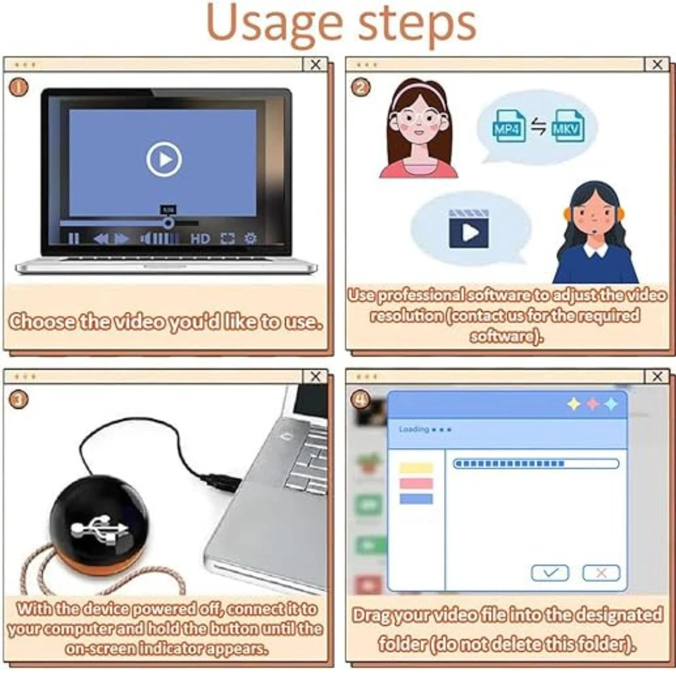 Reproductor de Video Bola de Cristal, Álbum de Fotos Digital Bola de Cristal Ultrasonido 3D 2.7", Foto 2 de 4