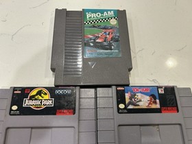 Nintendo NES & SNES Game Cartridge Mixed Lot - Jurassic Park, TMNT, Aladdin