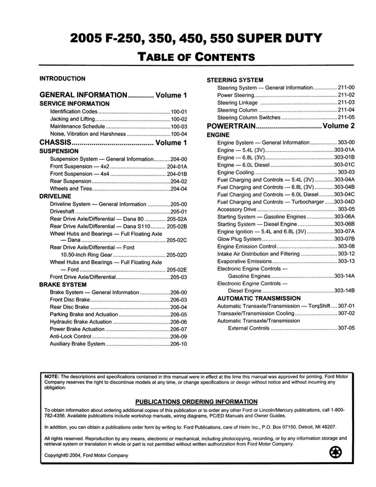 Ford Super Duty F-250 2005, F-350, F-450, F-550 manual de taller Foto 2 de 4