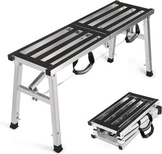 Work Platform 1000 x 300mm Folding Hop Up Platform Steel Step Stool 180KG